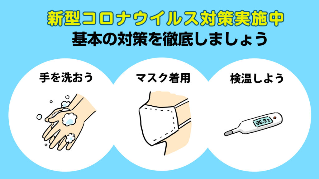 建設現場の新型コロナウイルス対策実施中