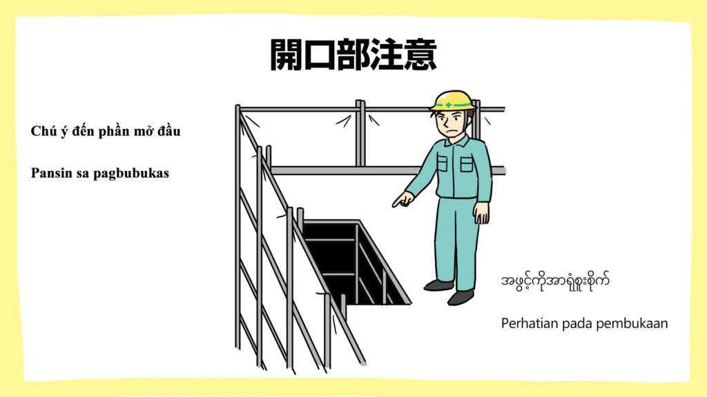 開口部注意・建設現場の安全ポスター