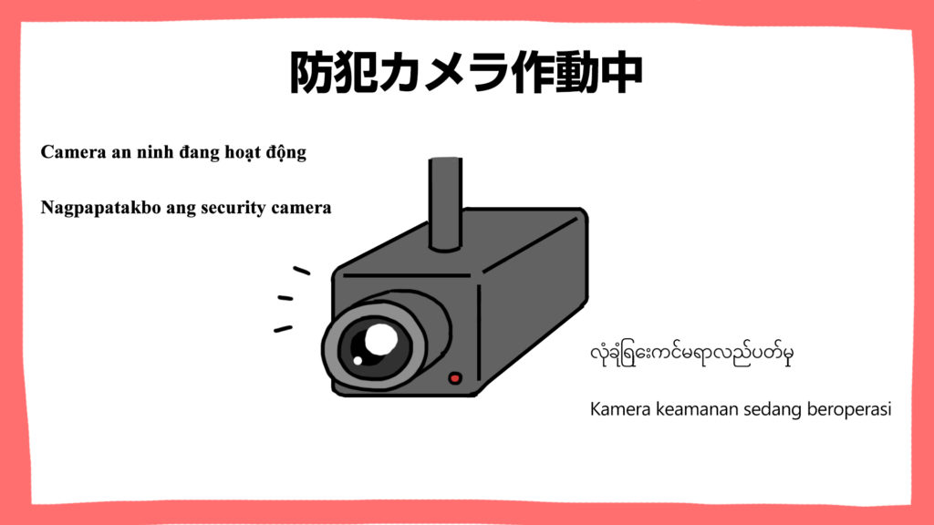 防犯カメラ作動中・建設現場の安全ポスター